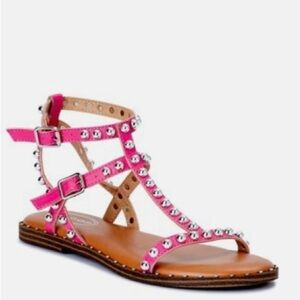 Scoop Studded Pink T-Strap Women's Sandal